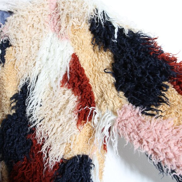 Nico Nico Spirit Faux Fur Bomber Jacket Multi Shaggy Full Zip Size Medium - Picture 5 of 16